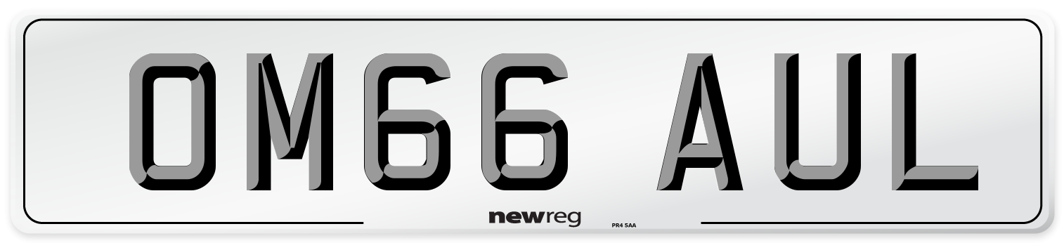 OM66 AUL Number Plate from New Reg